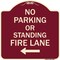 Signmission No Parking or Standing Fire Lane W/ Left Arrow Heavy-Gauge Aluminum Sign, 18" x 18", BU-1818-23683 A-DES-BU-1818-23683 - alternate 1